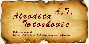 Afrodita Totošković vizit kartica